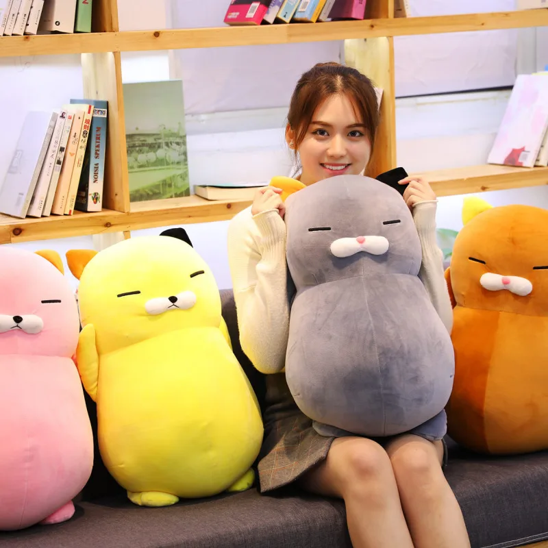 60 см Kawaii мультфильм кошка Спящая Подушка Мягкая Плюшевая милая игрушка чучела Животные Детская кукла украшение Подушка подарок для девочки