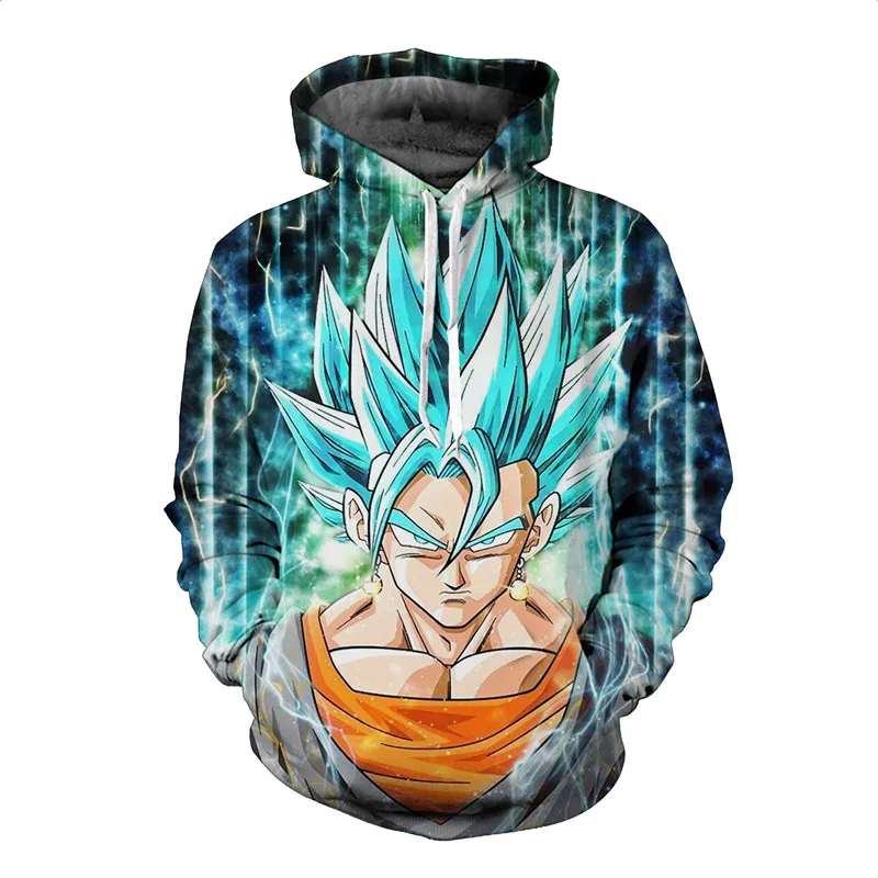 Dragon Ball Z Super Saiyan мужские толстовки с принтом и свитшоты милый аниме 3D Толстовка с капюшоном мужская верхняя одежда в стиле хип-хоп