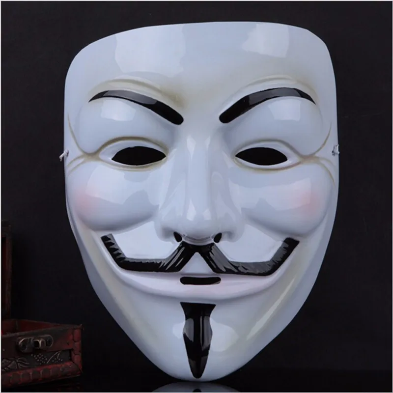 2 Mask Вечерние Маски Косплей V-shape маски для лица Тема фильма Вендетта маска хакер гримаса для Хэллоуина Полнолицевые Вечерние Маски принадлежности - Цвет: 2 Mask