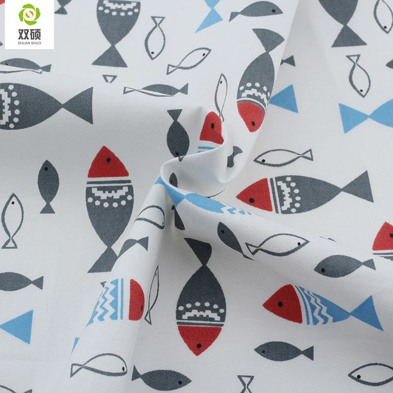 Мультфильм саржа хлопок Ткань лоскутное ткани ручной работы DIY Вышивание ребенка