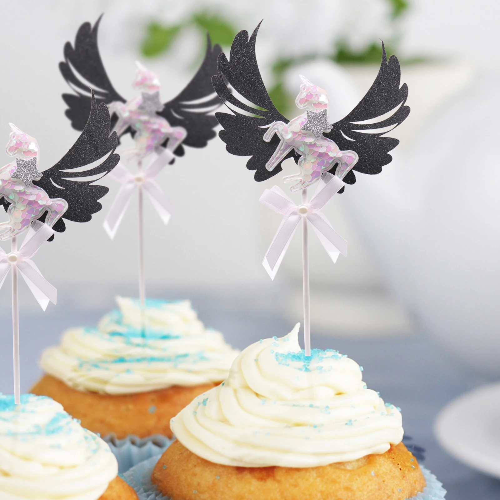 1 шт. Крылья Ангела единорога Блестящий кекс сделай сам торт Topper Baby Shower День