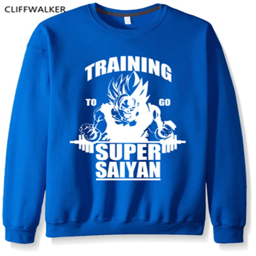 Для мужчин флис Супер Saiyan толстовка бренд Забавный О образным вырезом Новый