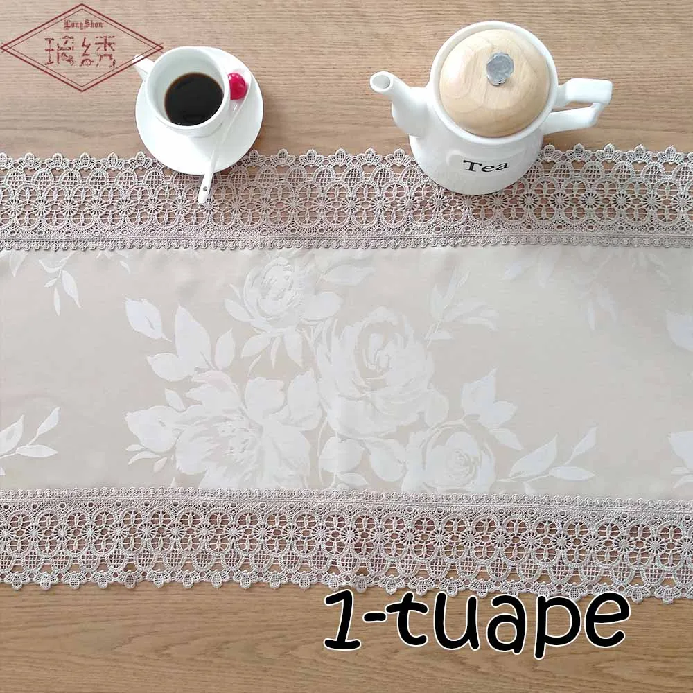 Taupe 40x130 см серый серо-коричневый цвет простой жаккардовый цветочный стиль настольная дорожка для свадебной вечеринки - Цвет: Taupe
