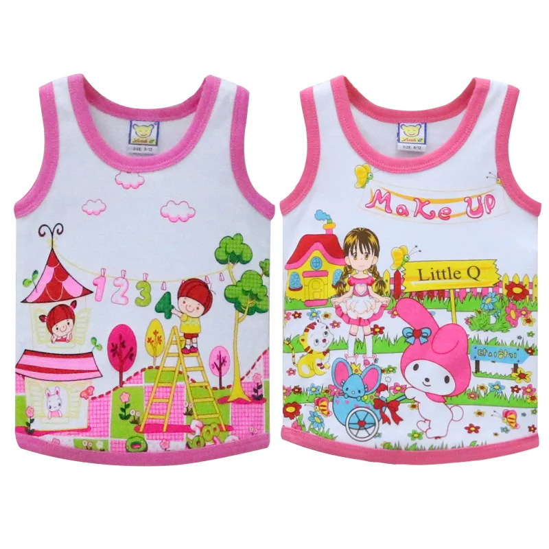 2StyleD8 Детские топы для детей 2-4 лет; рубашки без рукавов из хлопка; разных цветов - Цвет: 2StyleD8