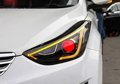 Demon No Blub Автомобильный Стайлинг для hyundai Elantra 2012 2013 фары лампы в сборе передние фары светодиодный фары Изменить на заказ - Цвет: Demon No Blub