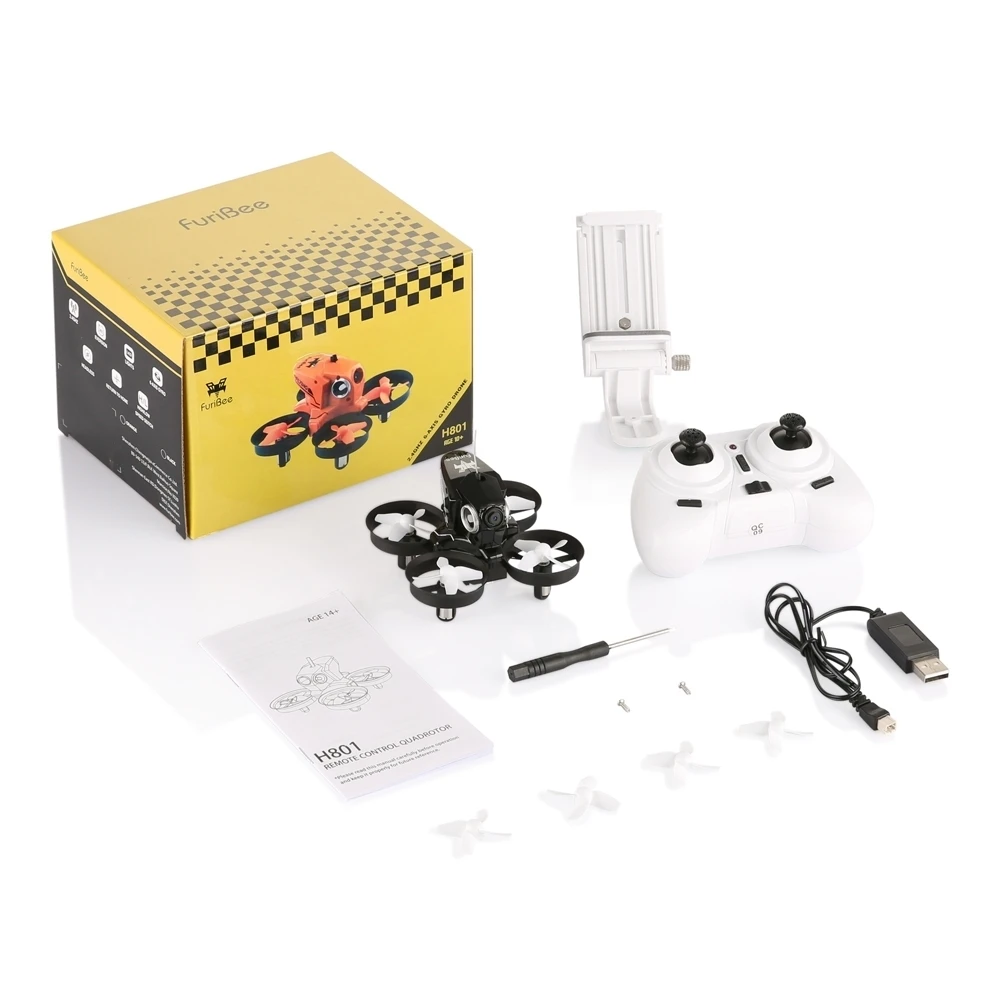 Новый мини-Дрон FuriBee H801 с Wi-Fi FPV дистанционным управлением Квадрокоптер