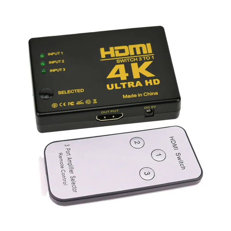 4K* 2K 3x1 HDMI переключатель сплиттер 3 в 1 выход HDTV аудио видео конвертер адаптер с пультом дистанционного управления для XBOX360 DVD PS3 проектор