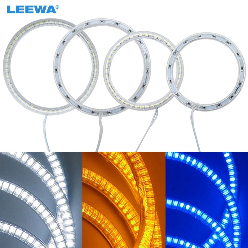 

LEEWA 2X85mm 2X106mm 4pcs/Set Car LED Halo Rings Angel Eyes DRL Head Lamp For Honda CRV 07/08 White/Blue/Yellow #CA3062