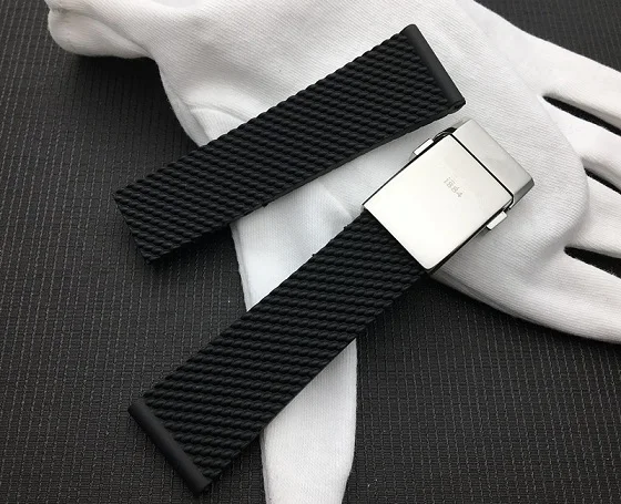 Strap silver1buckle Топ брендовый качественный черный мягкий силиконовый резиновый ремешок для часов 24 мм браслет для наручных часов navitimer/avenger/Breitling ремешок Бесплатные инструменты - Цвет ремешка: Strap silver1buckle