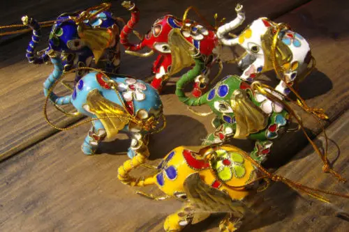 6 шт. Потрясающие китайские брелки ручной работы с изображением слона и