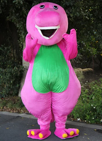 

Barney Cartoon Mascot costumes on Adult Size Barney Mascot costume+Free Shipping