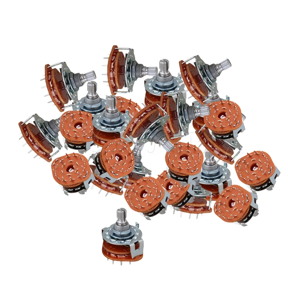 

Yibuy Channel Band Rotary Switch Selector 2-Pole 6-Position Pack of 20
