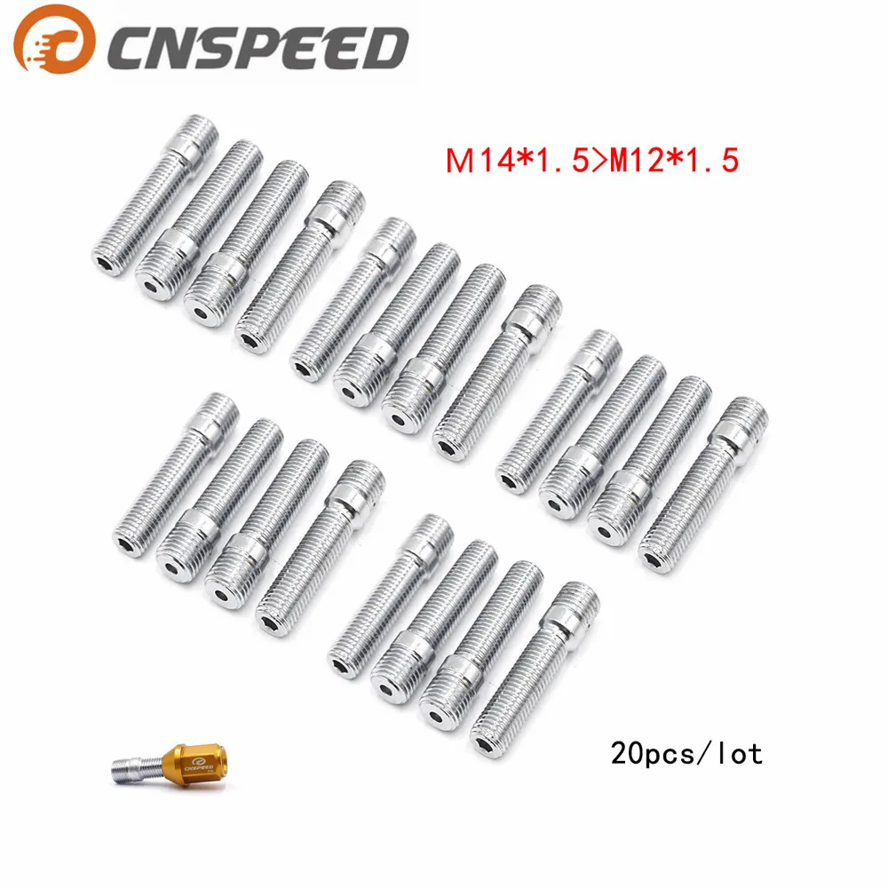 CNSPEED 20 шт. M14x1.5 в M12x1.5 Новое гоночное автомобильное колесо контурные высокие болты