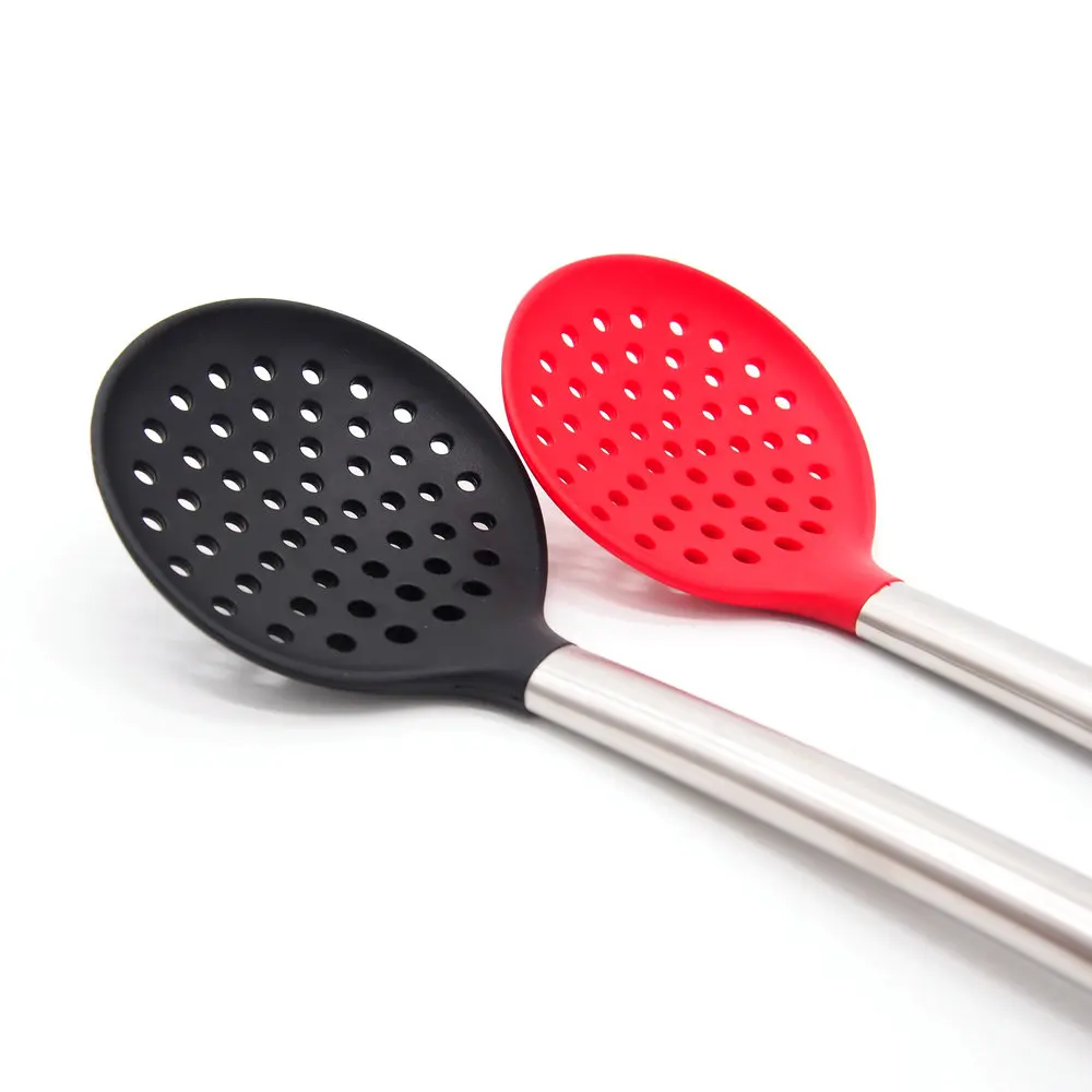 1 шт. скиммер силиконовые шумовкой с Нержавеющая сталь длинной ручкой