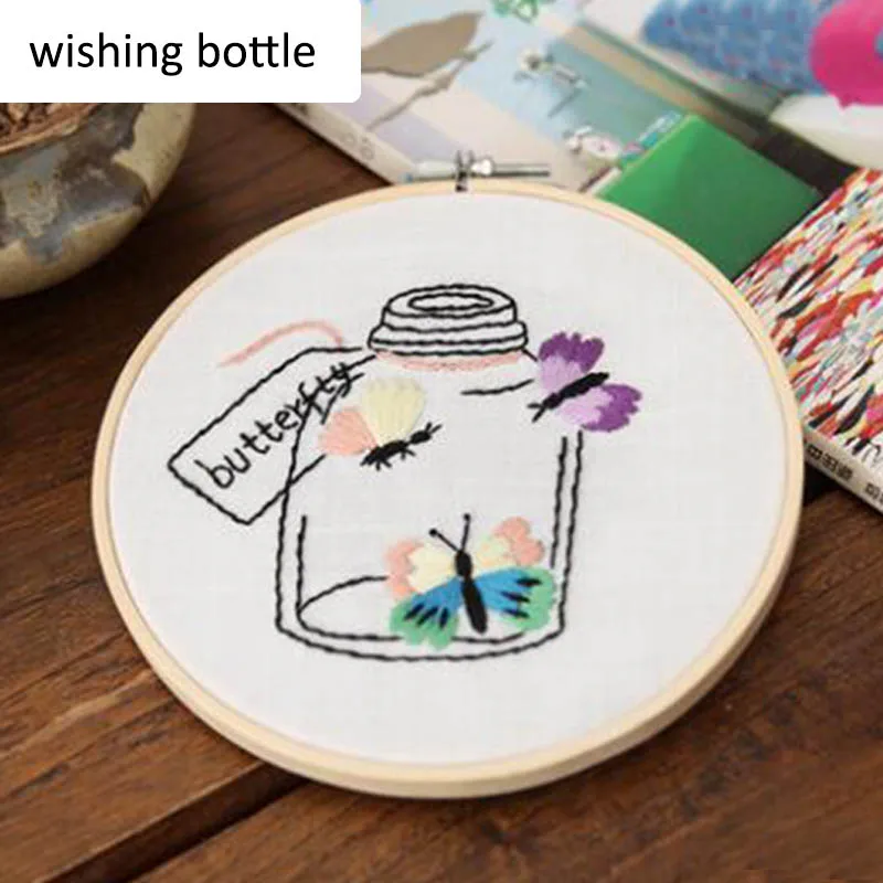wishing bottle Декоративная рама для дома 1 комплект Портативные начинающие настенные картины вышивка DIY комплект ручная работа вышивка крестиком Novice делая поставки - Цвет: wishing bottle