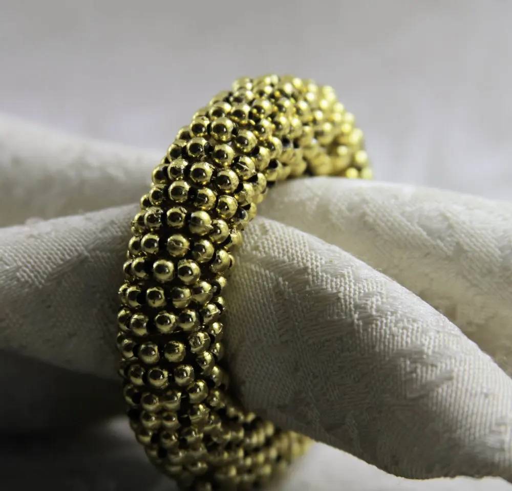 Qn17042701gold Серебряная жемчужная салфетка с цветами кольца из бисера Свадебные