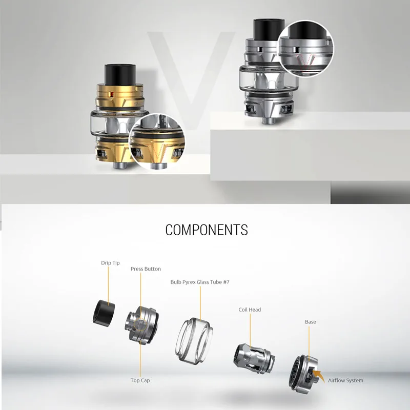 Оригинальный SMOK TFV8 детский V2 бак 5 мл электронная сигарета распылитель с ребенком