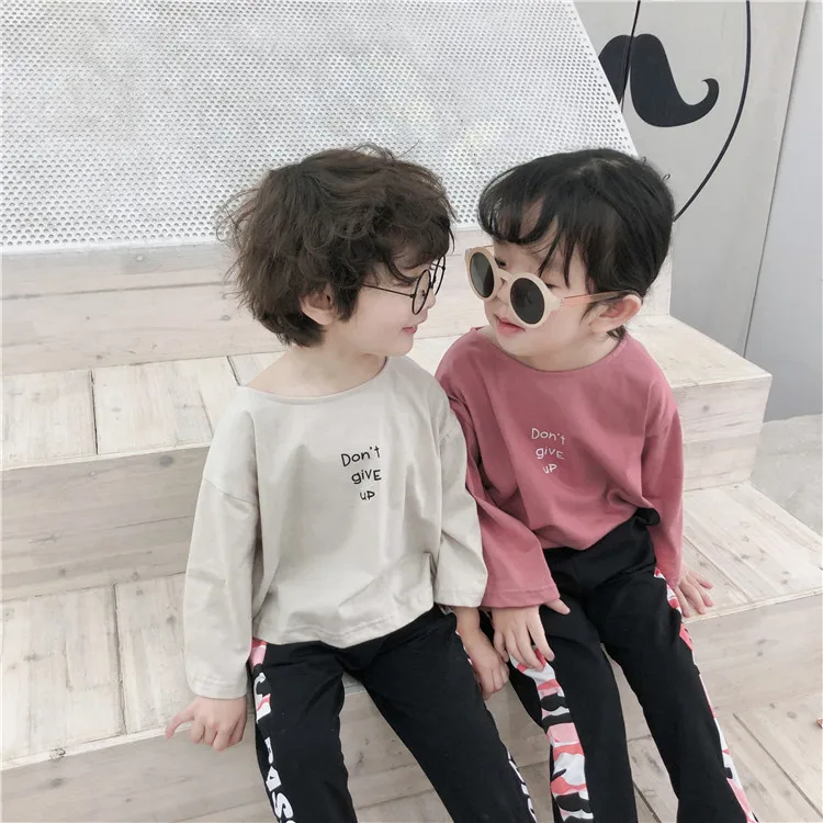 Одежда для маленьких девочек новинка весны 2019 детская одежда хлопковая Футболка