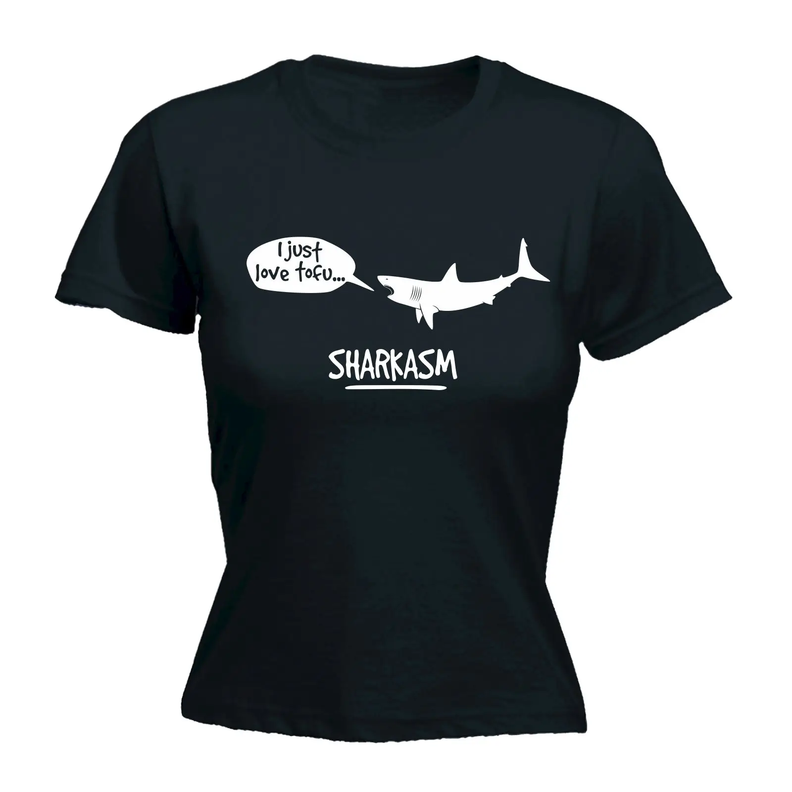 Женская футболка с надписью I Just Love Tofu Sharkasm|kawaii t shirt|fashion shirtt shirt |