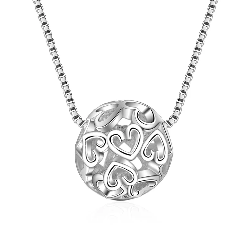 

100% 925 Sterling Silver Fashion Ball Design Necklaces Short Chain for Women Jewelry Christmas Gift 2017 New Hot Sale Wholesale