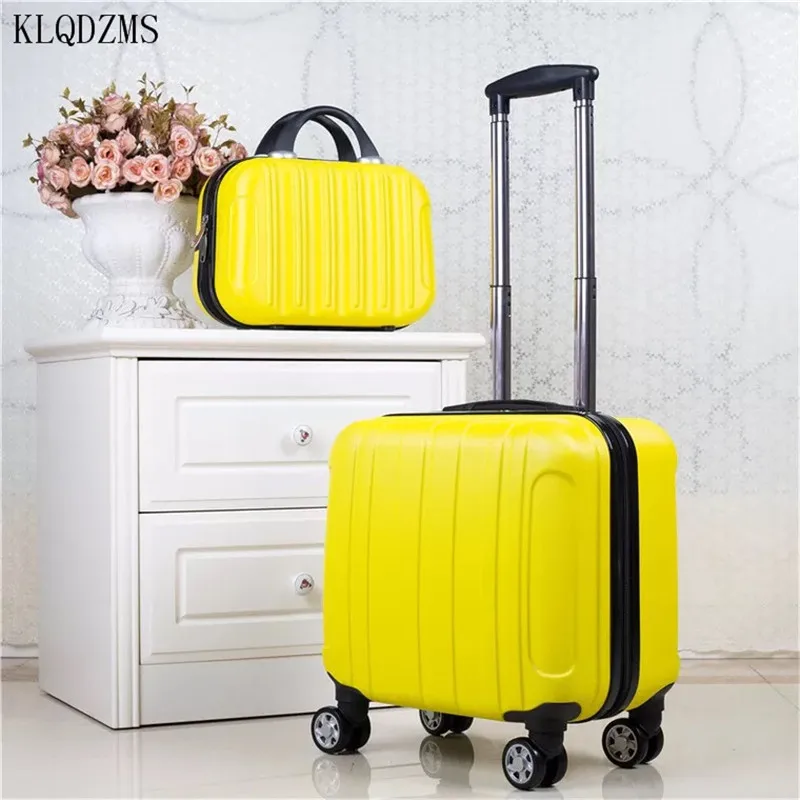 KLQDZMS  fashion rolling luggage sets spinner retro suitcase wheels 17inch women carry on travel bags password