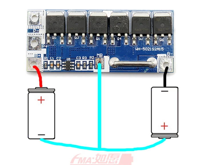 1 шт. модуль защиты FMA квадратный PCM для 2S 7,2 v 7,4 v Li-Ion Li-Po батарея Зарядка/разрядка контроль 2-15A WHF