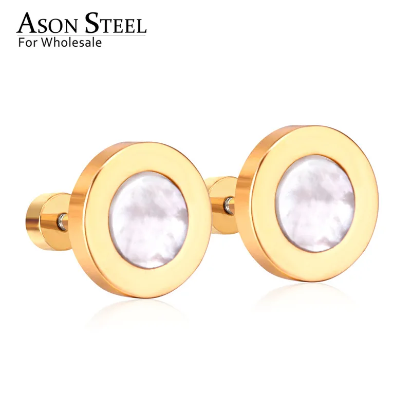 

Комплекты круглых серег-гвоздиков ASONSTEEL из нержавеющей стали, цвет золото/серебро, аксессуары для девушек, оптовая продажа