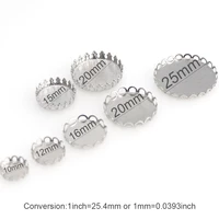 10 pcs blank stainless steel oval lace crown bezel setting cabochon bases pendant diy findings for floating charms making
