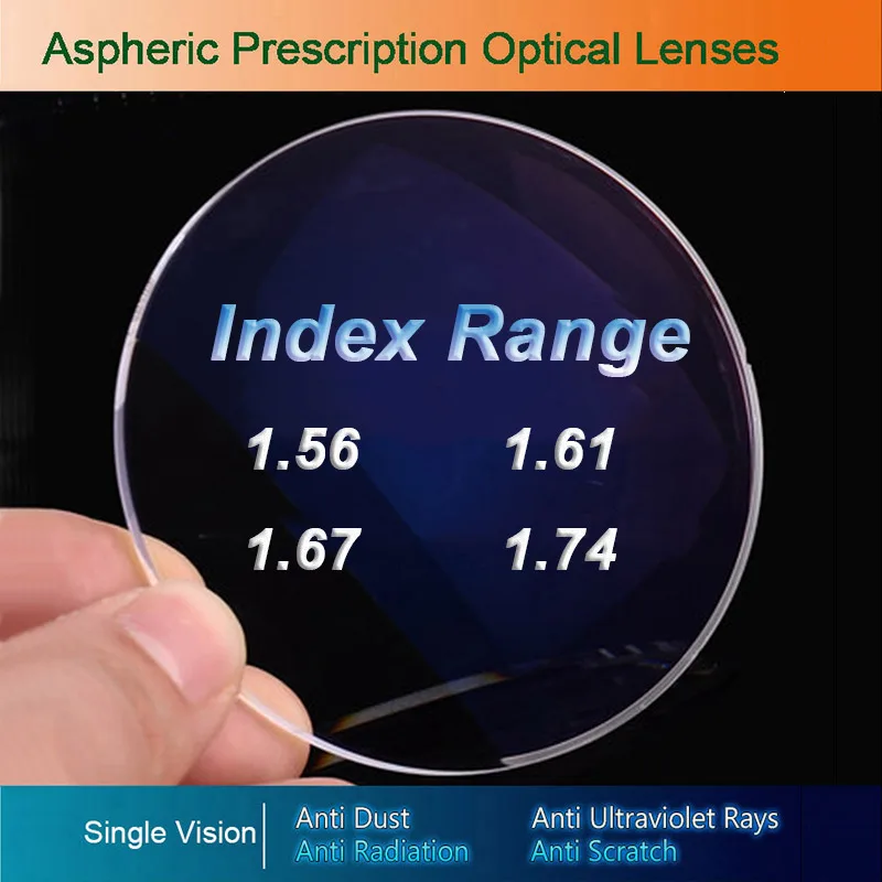 Single Vision Optical Glasses Prescription Lenses for Myopia/Hyperopia/Presbyopia Eyeglasses CR-39 Resin Lens With Coating