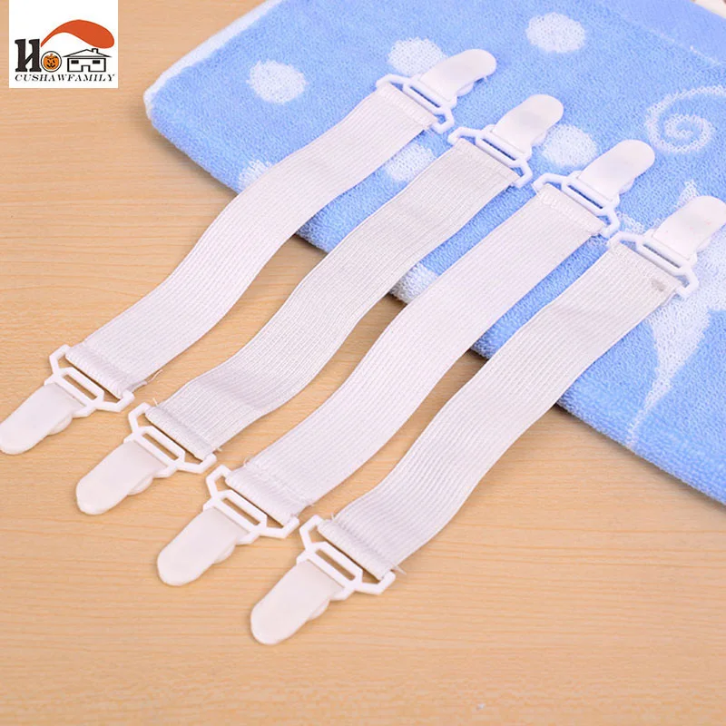 CUSHAWFAMILY 4 pcs Multipurpose Adjustable Bed Sheet Cord Hook Loop Strap Fasteners Mattress Elastic Holder Clip Grippers Tool | Дом и сад