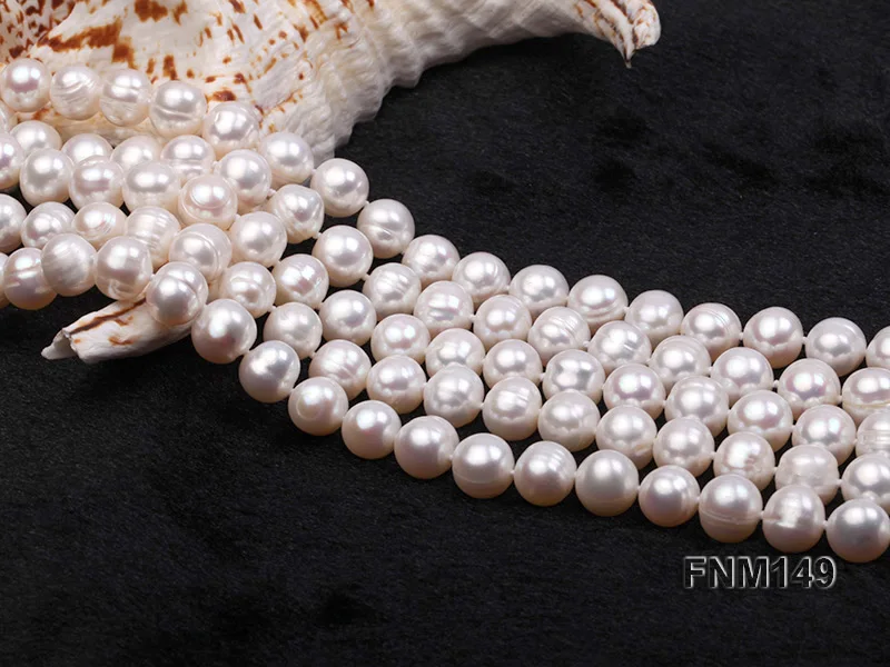 ?? 2019 新 Arriver 5 列ホワイト色 9-10 ミリメートル天然淡水真珠のネックレスジュエリー女性のための完璧な母親日ギフト