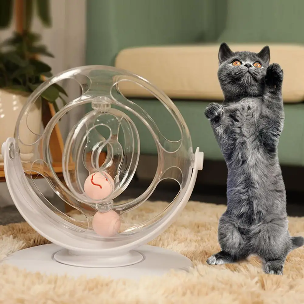 Cat Interactive Toy Turntable Electric Kitten Funny Toys Space Ring Puzzle Pet Play Automatic with 360° Rotating Pet Toy