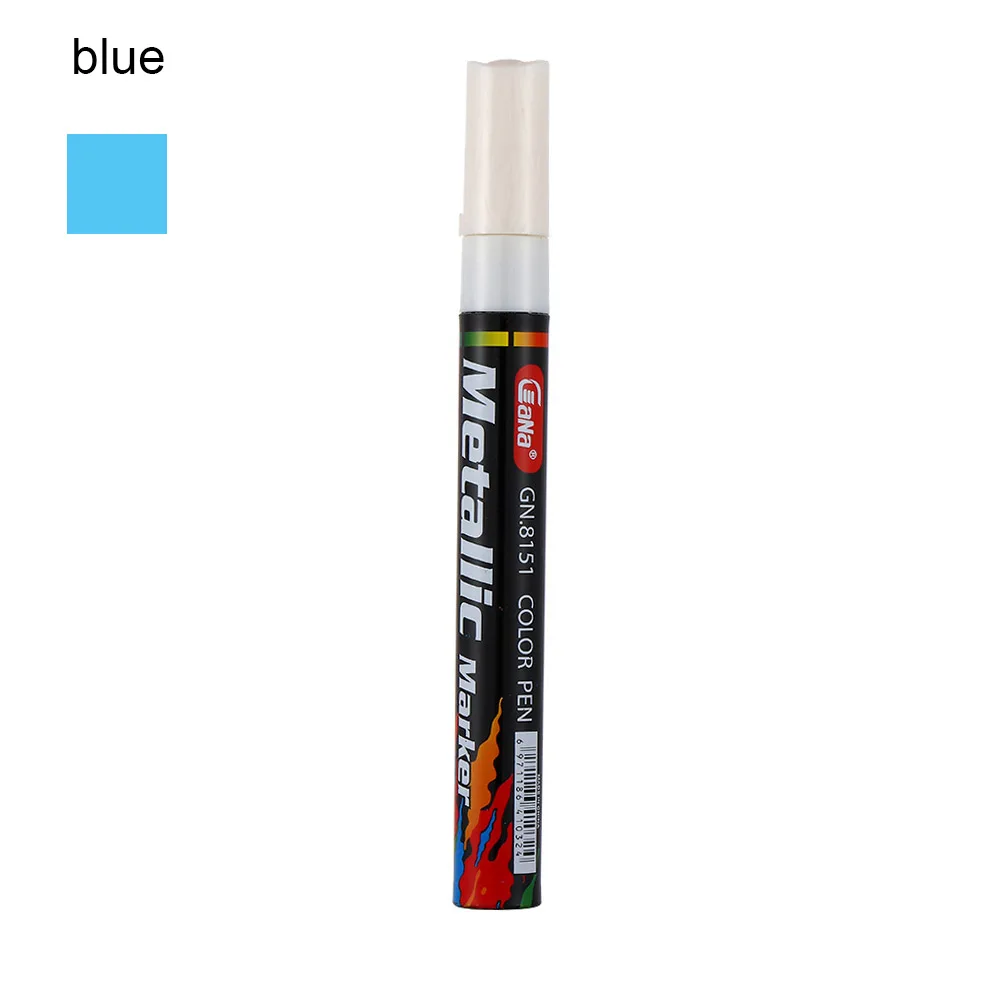 blue Новая Перманентная краска для шин, ручка для автомобиля, мотоцикла, велосипеда, креативный маркер, цветная Водонепроницаемая масляная ручка, резина/металл/стекло/дерево, краска для шин - Цвет: blue