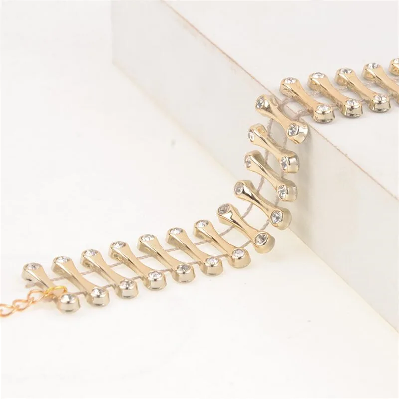 

Top Quality Luxury Gold Color Maxi Necklace Crystal Wedding Engagement Bride Jewelry Necklaces Party Gifts
