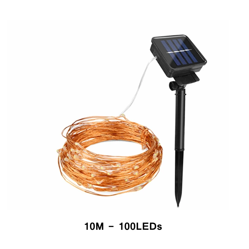 Solar Power Праздничные огни, украшение, солнечная энергия, USB мощность, 10 м, 100 светодиодный s, сказочные огни, светодиодный свет, гирлянды для рождества, свадьбы, вечеринки, Декор - Испускаемый цвет: Solar Power