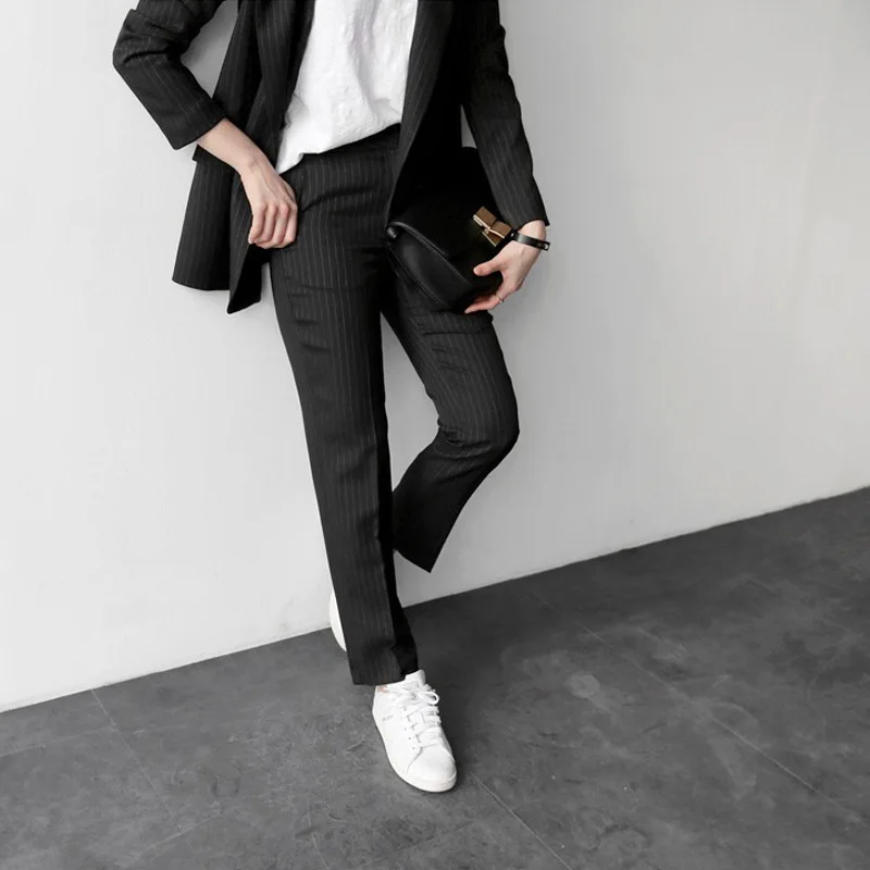 (2 шт. = пальто + брюки) новый деловой женский костюм из двух брюк облегающий