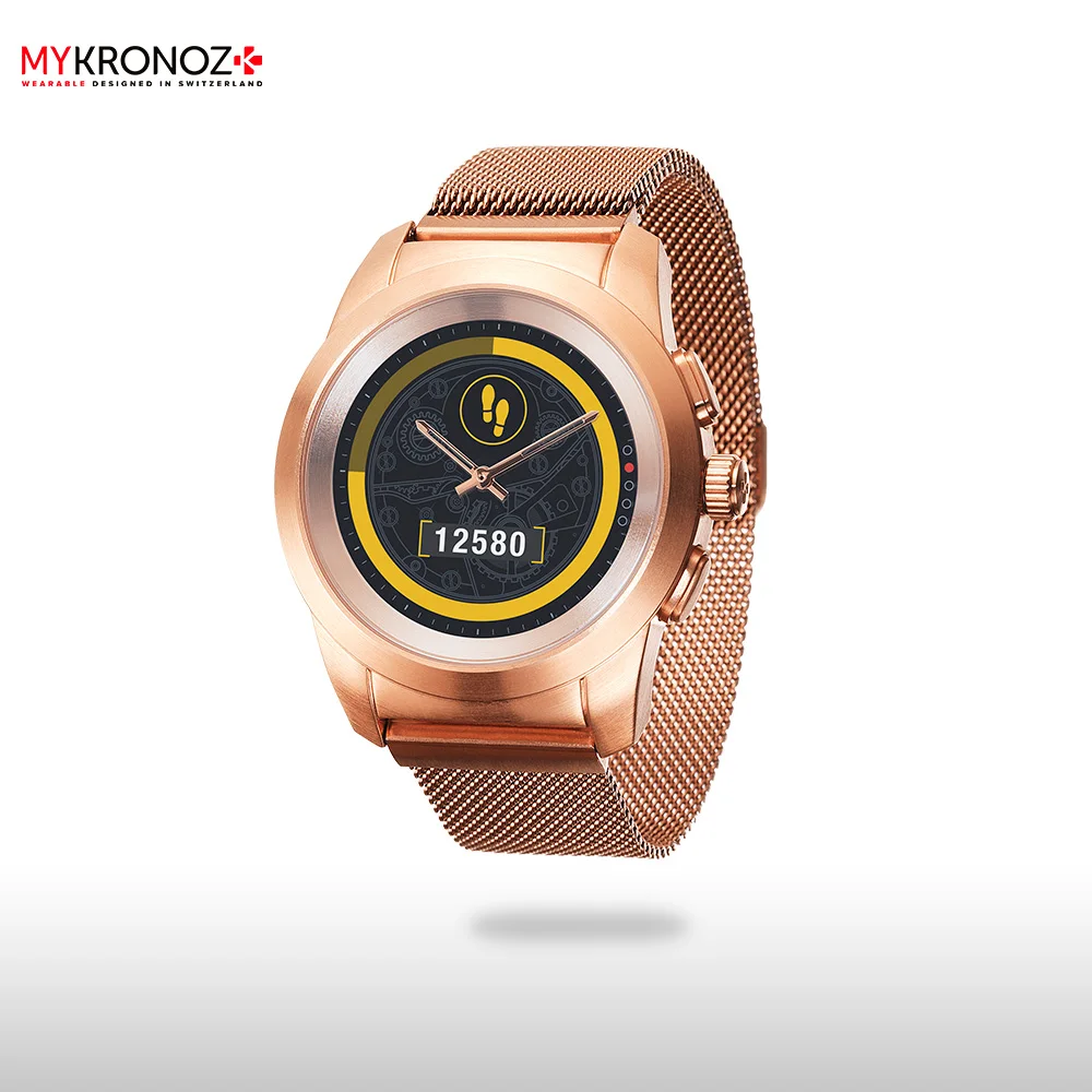 Смарт часы MyKronoz гибридные ZeTime Elite Petite миланский сетчатый браслет цвет матовое