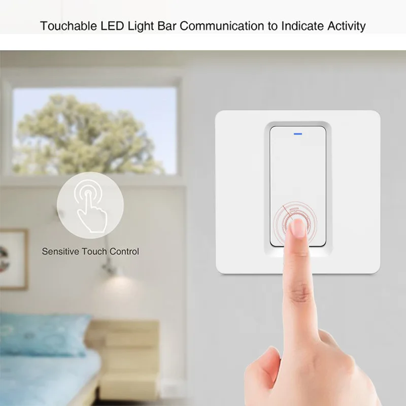 ЕС Тип 1/2/3 умный светильник кнопочный переключатель Wi-Fi Smart настенный выключатель Smart Life IOS Android Alexa Google Home голосовое Управление