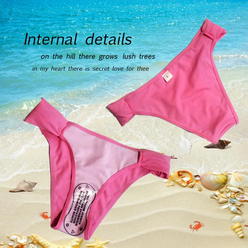 Лето 2017 новинка одноцветные розовые сексуальные женские плавки короткие шорты