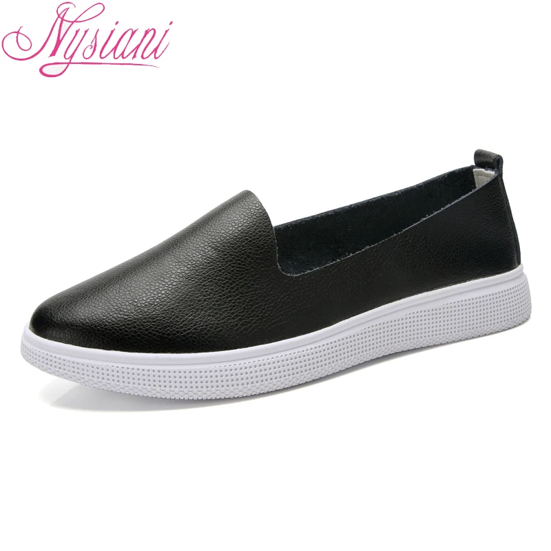 Женская обувь из натуральной кожи лоферы на плоской подошве повседневная