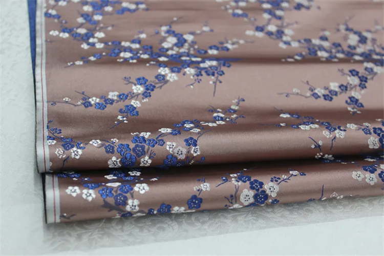 CF61 1 ярд китайский цветок сливы шелковая парча ткань Cheongsam одежда костюмы DIY Ткань для шитья кушион покрывало ткань