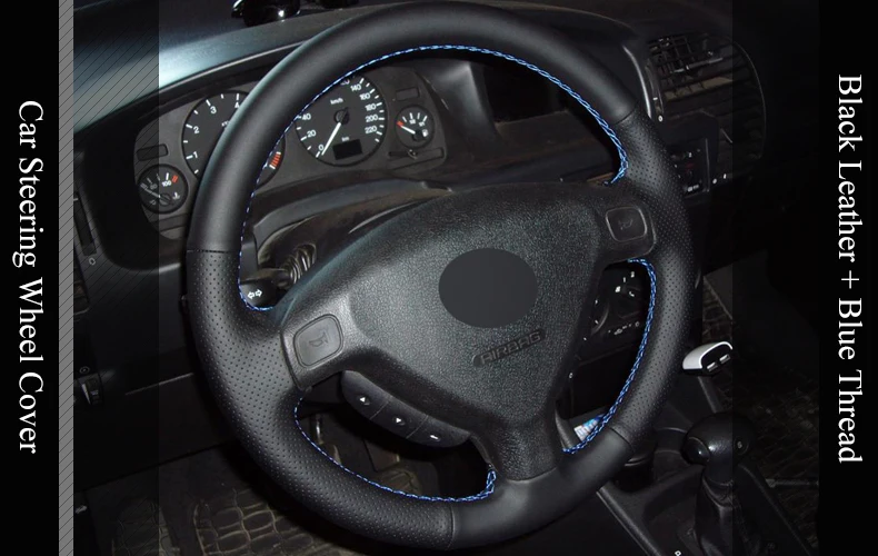 LQTENLEO черная крышка рулевого колеса автомобиля из натуральной кожи для Opel Astra G 1998-2007 Zafira A 1999-2005 Chevrolet Sail 2003-2009