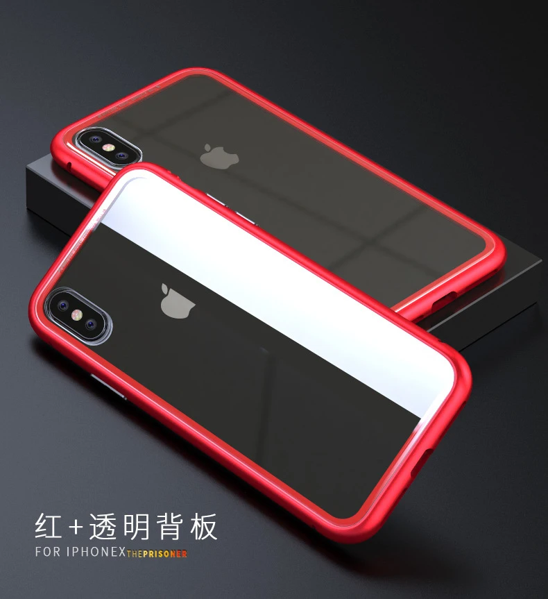 XS Max XR магнит Адсорбция металлический бампер закаленное стекло задняя крышка чехол для телефона iphone XS Max XR 8 7 plus X простая установка