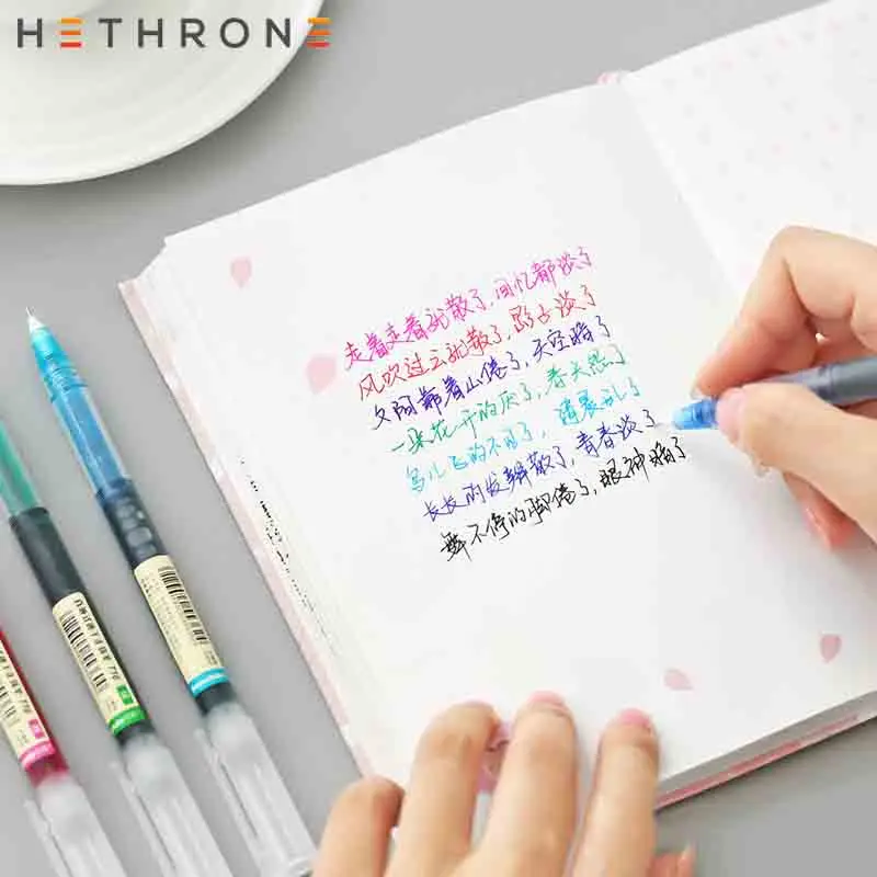 Hethrone быстрое высыхание 0,5 мм иглы прямой жидкий гель свободное письмо пилот высокого класса канцелярские очень тонкие Чернила Ролик Шариковая ручка