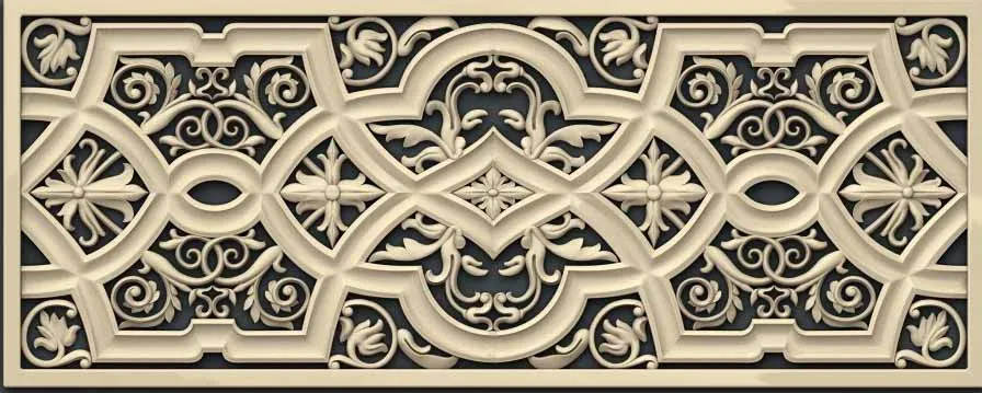 Декоративная рамка детали для мебели 3D модель рельефный станок с ЧПУ гравировка