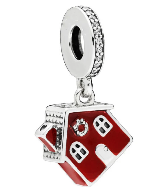 15-Christmas House Подходят к оригинальному браслету Pandora, серебряные бусины, рождественские и любовные ажурные подвески для женщин, сделай сам, изготовление ювелирных изделий - Окраска металла: 15-Christmas House