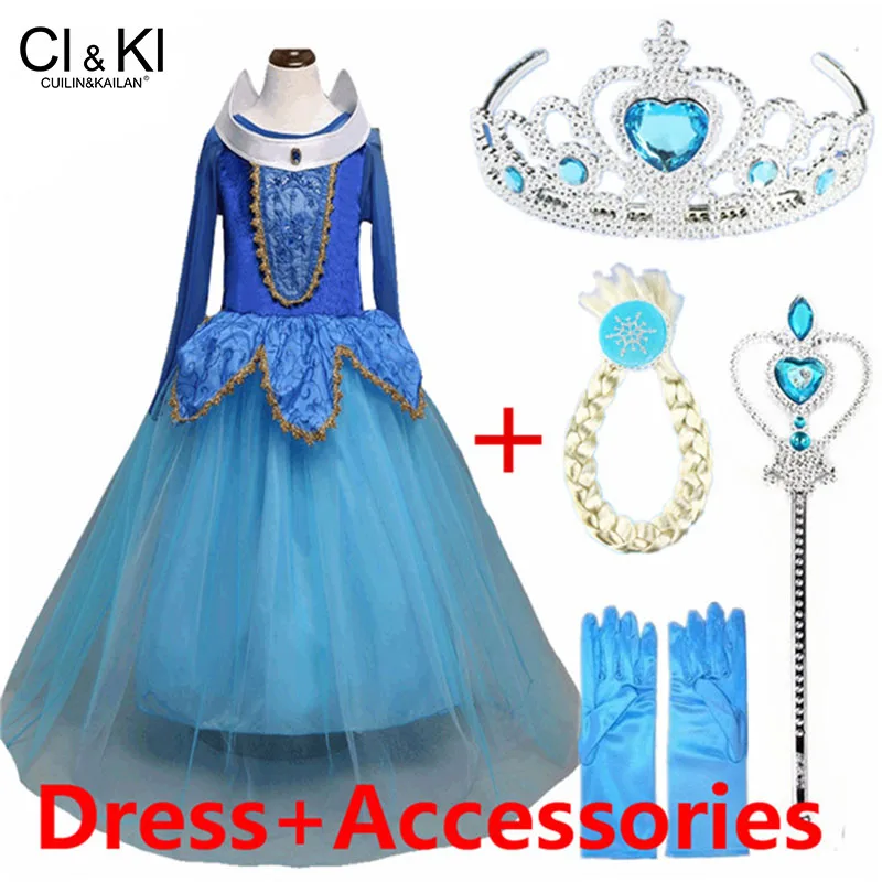 CuilinKailan платье Анна Эльза Принцесса София вечерние платья infantil fever Costume костюм vestido rapunzel jurk disfraces - Цвет: 1
