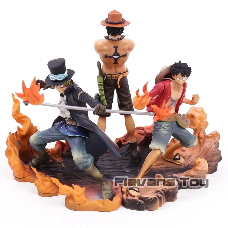 Banpresto one piece DXF Brotherhood II Luffy Ace Sabo Brother Боевая версия ПВХ Фигурки Коллекционная модель игрушки 3 шт./компл