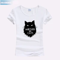 fashion women mother of cats printed female kawaii cute summer top tee shirt black white harajuku shirt best friends t shirt