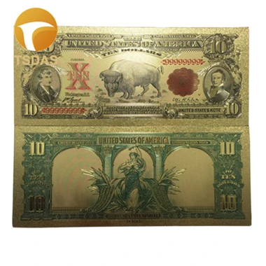 1901 year 10 USD 10 шт./лот Золотая банкнота США 1 миллион долларов банкноты в 24K позолоченные цветные для коллекционного подарка - Цвет: 1901 year 10 USD